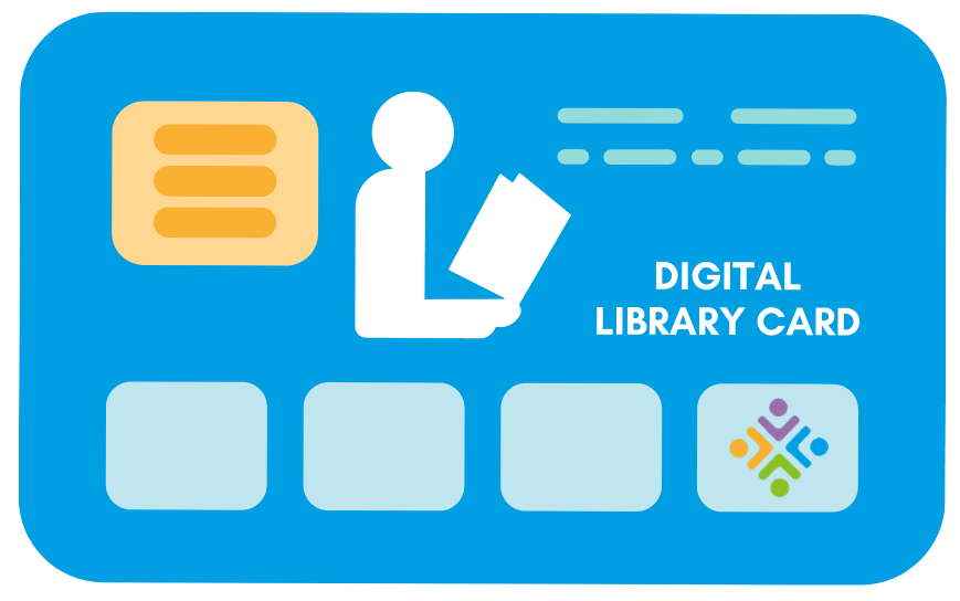 library card with STLS logo and text "digital library card"